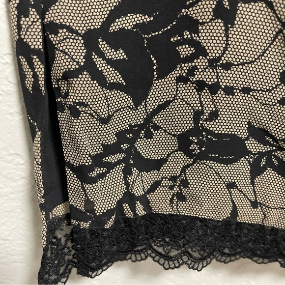 NWT INC International Concepts Lace Print Brown and black Midi Skirt Size 12 - Picture 3 of 5